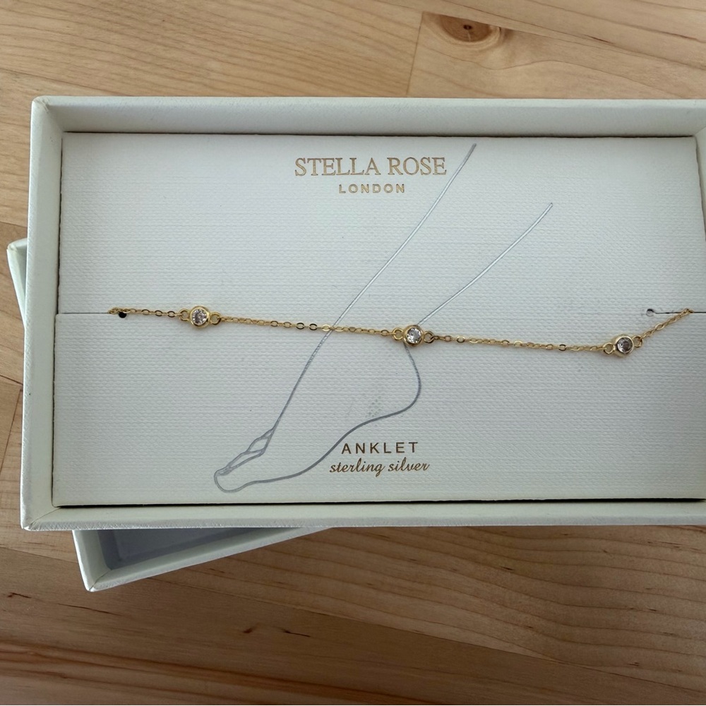 Stella Rose Gold and Silver Gem Anklet